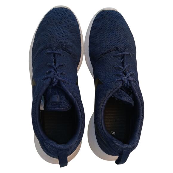 Nike Roshe Run Mens Midnight Blue Mesh Running Sneakers - Size 12 - Picture 4 of 5